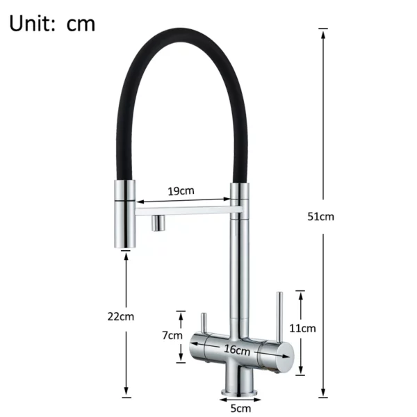 A54cef64522bf4c83b127625beb6cdfaaJ-5.webp Black Grey Dual Handle Filtered Kitchen Faucet