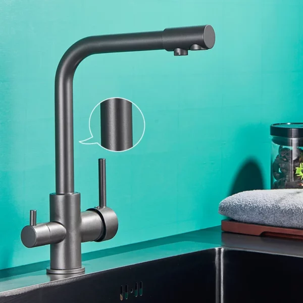 Black Grey Filtered Kitchen Sink Faucet