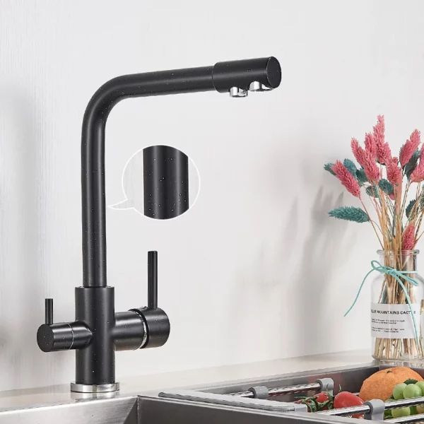 Black Grey Filtered Kitchen Sink Faucet