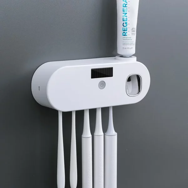 Toothbrush UV Sterilizer with Toothpaste Squeezer
