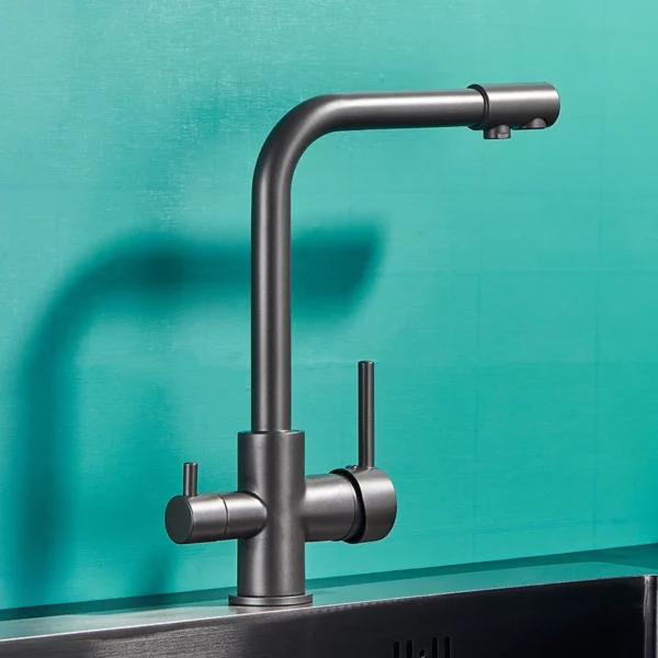 Black Grey Filtered Kitchen Sink Faucet