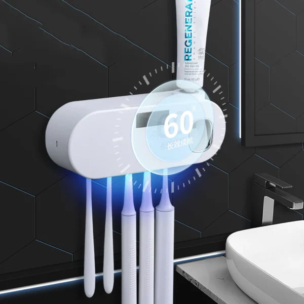 Toothbrush UV Sterilizer with Toothpaste Squeezer