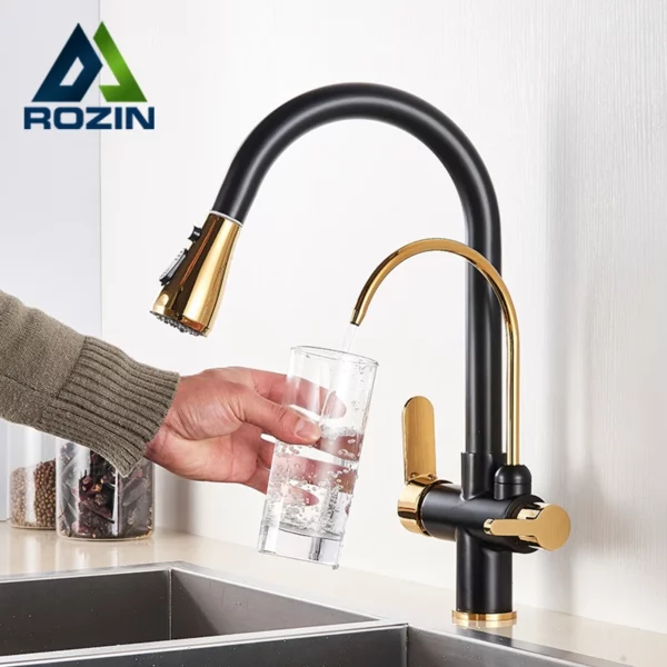 Black Gold 3-Way Kitchen Faucet