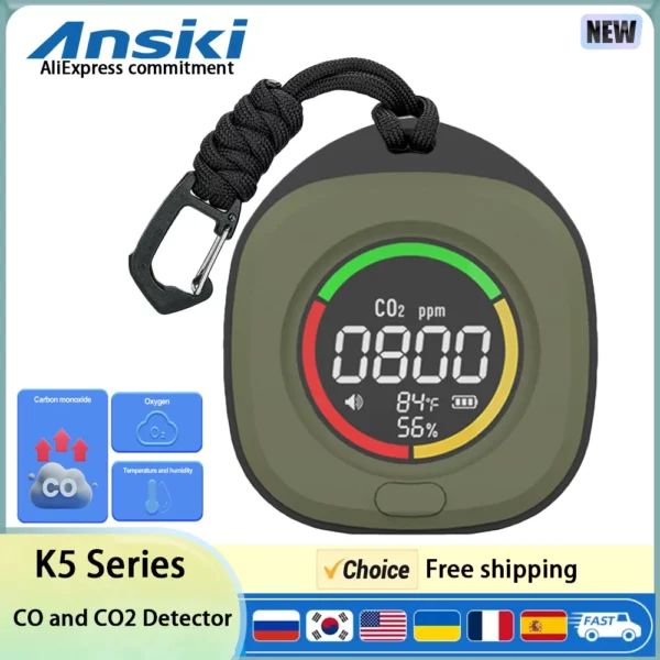 4-in-1 CO CO2 Detector Alarm Monitor
