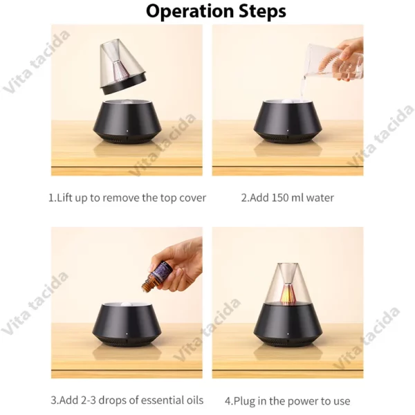 USB Aroma Diffuser Humidifier with Remote 150ml