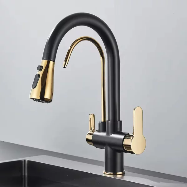 Quyanre 3-Way Matte Black Kitchen Faucet