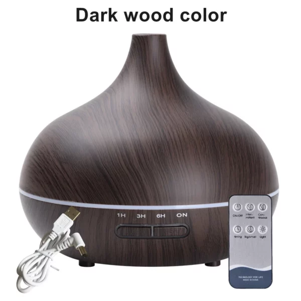 550ml USB Wood Aroma Diffuser with Remote