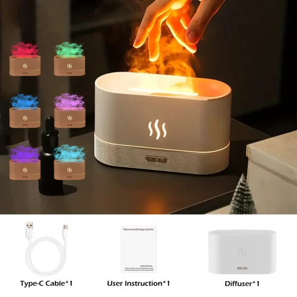 S720c280f066d4e80ab9753835402155du-1.webp Flame Effect Ultrasonic Aroma Diffuser LED Mist Humidifier
