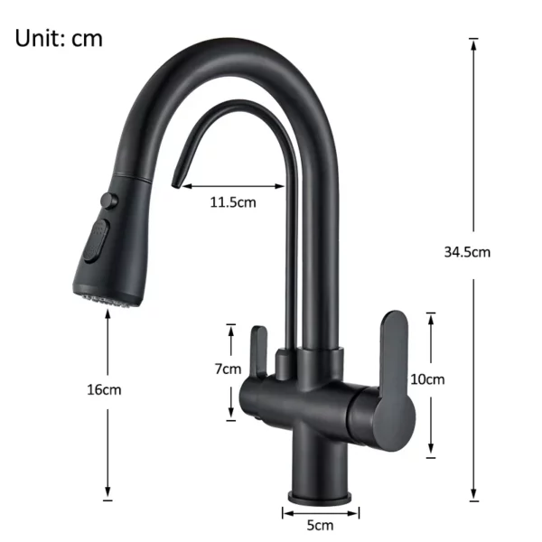 Black Gold 3-Way Kitchen Faucet
