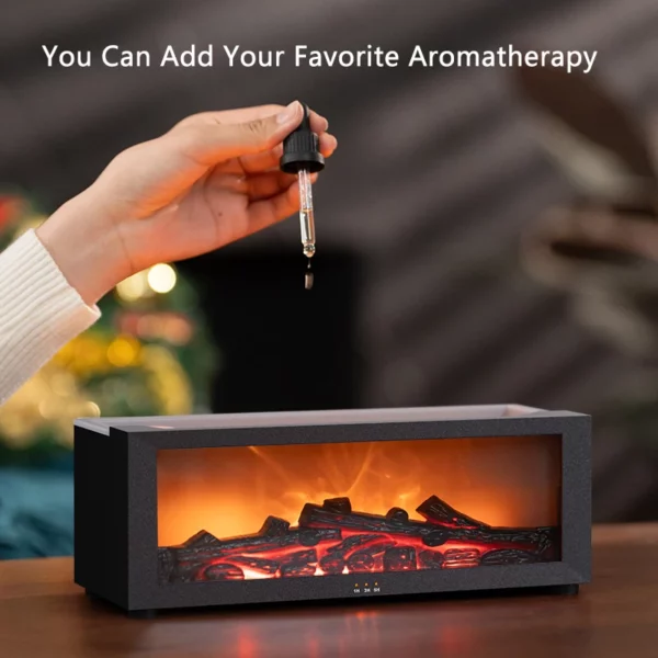 S87695577bb664992a2c05a4afd2b1df0V.webp Flame Effect Fireplace Aroma Diffuser Humidifier 150ml