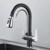 Quyanre 3-Way Matte Black Kitchen Faucet