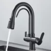 Quyanre 3-Way Matte Black Kitchen Faucet