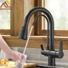 Quyanre 3-Way Matte Black Kitchen Faucet