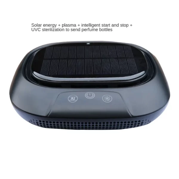 Solar Dual-Core Car Air Purifier Anion UV