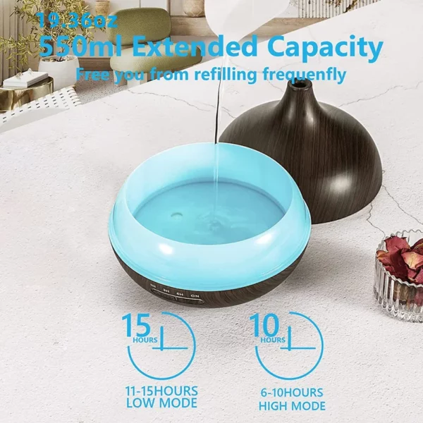 550ml USB Wood Aroma Diffuser with Remote