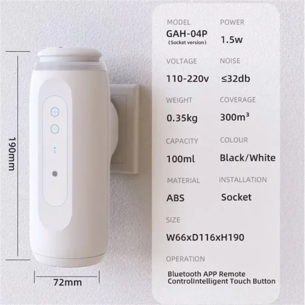 Sea6e71471f8c406ba3b295cd7c182bc5D.webp Smart Bluetooth Wall Plug Aroma Diffuser