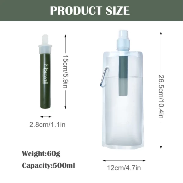 Outdoor Water Filter Straw Bottle Purifier