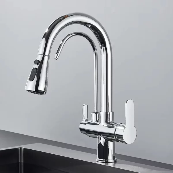 Quyanre 3-Way Matte Black Kitchen Faucet